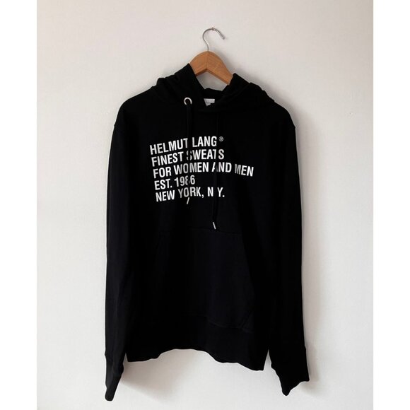 Helmut Lang Black Standard Fine Hoodie Size Men's Medium/ Women's Large - Picture 3 of 8